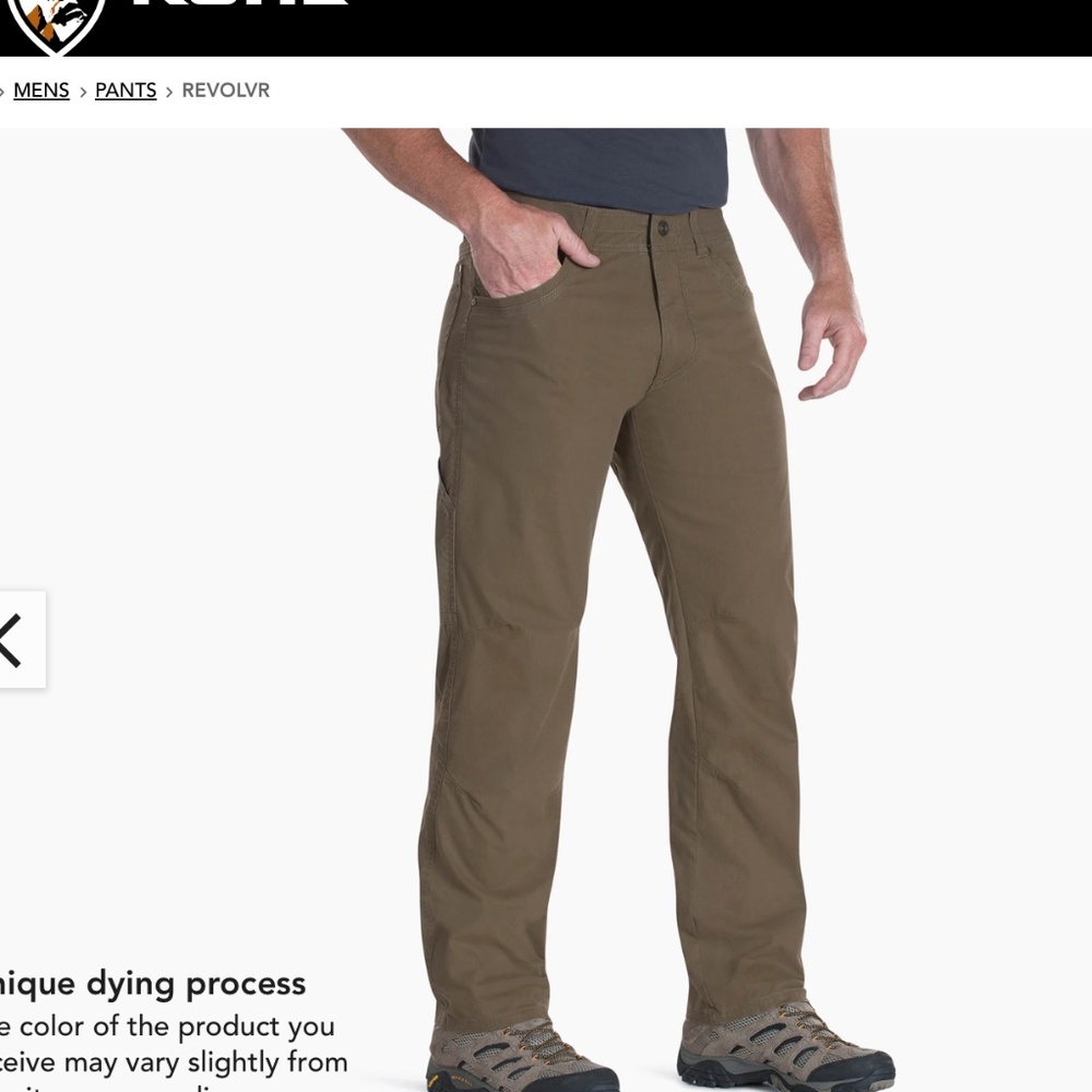 Men’s Kuhl Revolvr Pants, sz 40 x 30
